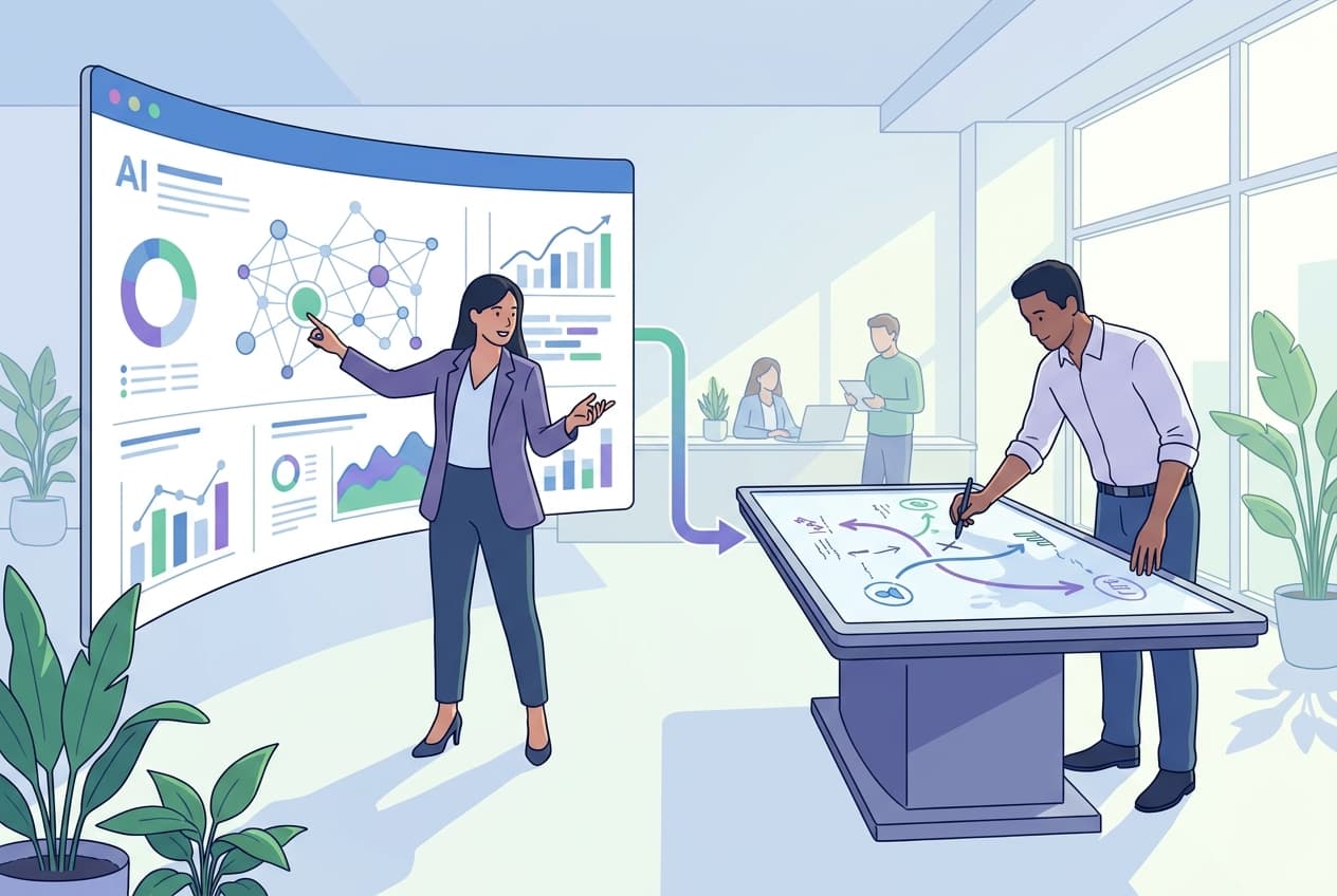 Collaborative workflow: AI insights supporting human strategy