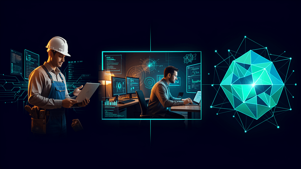 Human-AI augmentation spectrum — from purely human to AI-assisted to collaborative to automated workflows