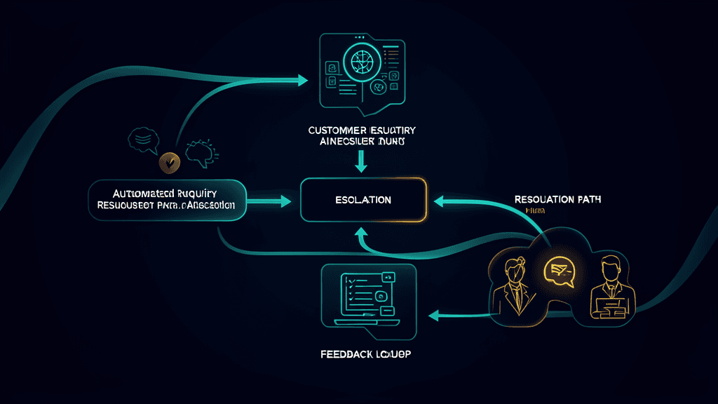 Custom AI chatbot workflow — how the chatbot routes, resolves, and escalates customer interactions