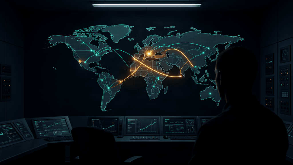 A shipment network with at-risk lanes flagged before they fail