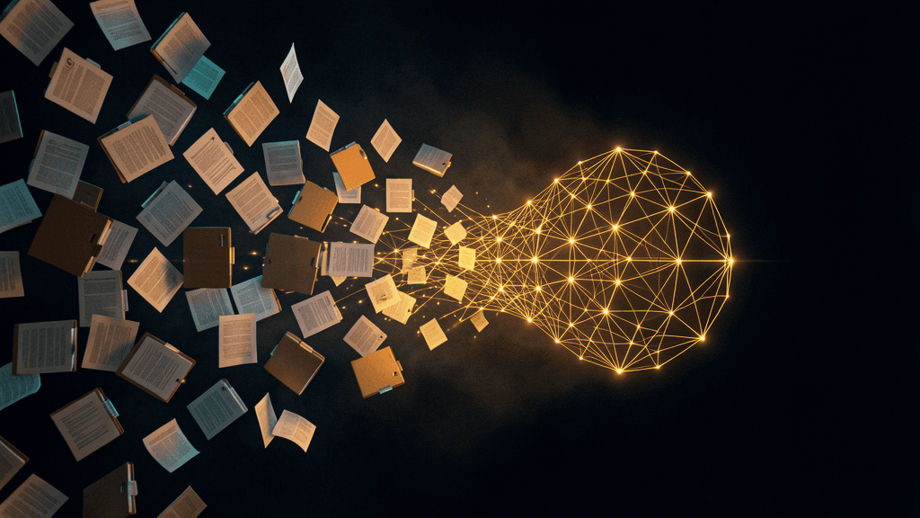 Documents converging into a single searchable knowledge structure