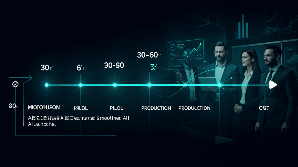 Cover image for From Pilot to Production: The 30/60/90-Day AI Rollout Plan