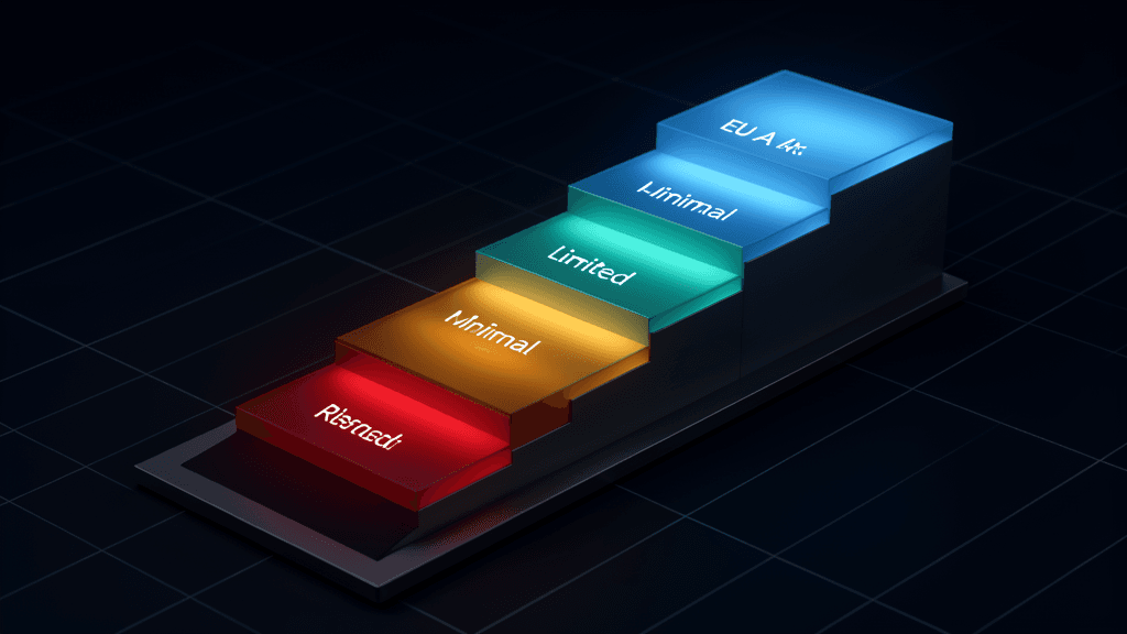 EU AI Act risk classification — the four tiers from unacceptable risk to minimal risk